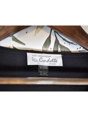 Via Condotti Shirt Blouse Black Womens Size L Viscose